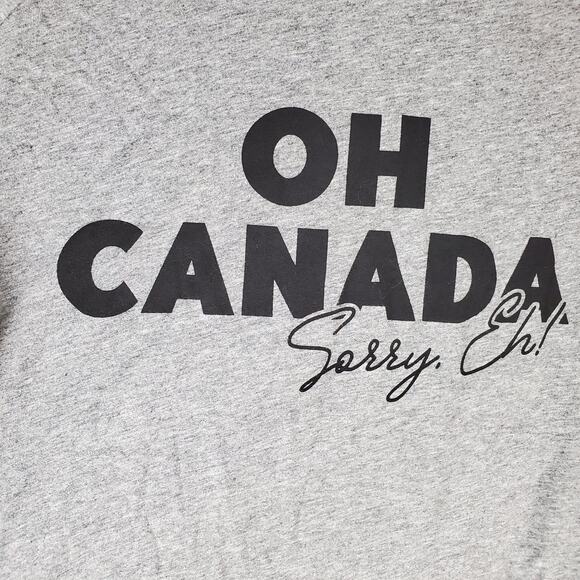 Torrid Womens Oh Canada Classic Fit Long Sleeve Raglan Jersey Crew Tee Size 1 - Picture 4 of 7